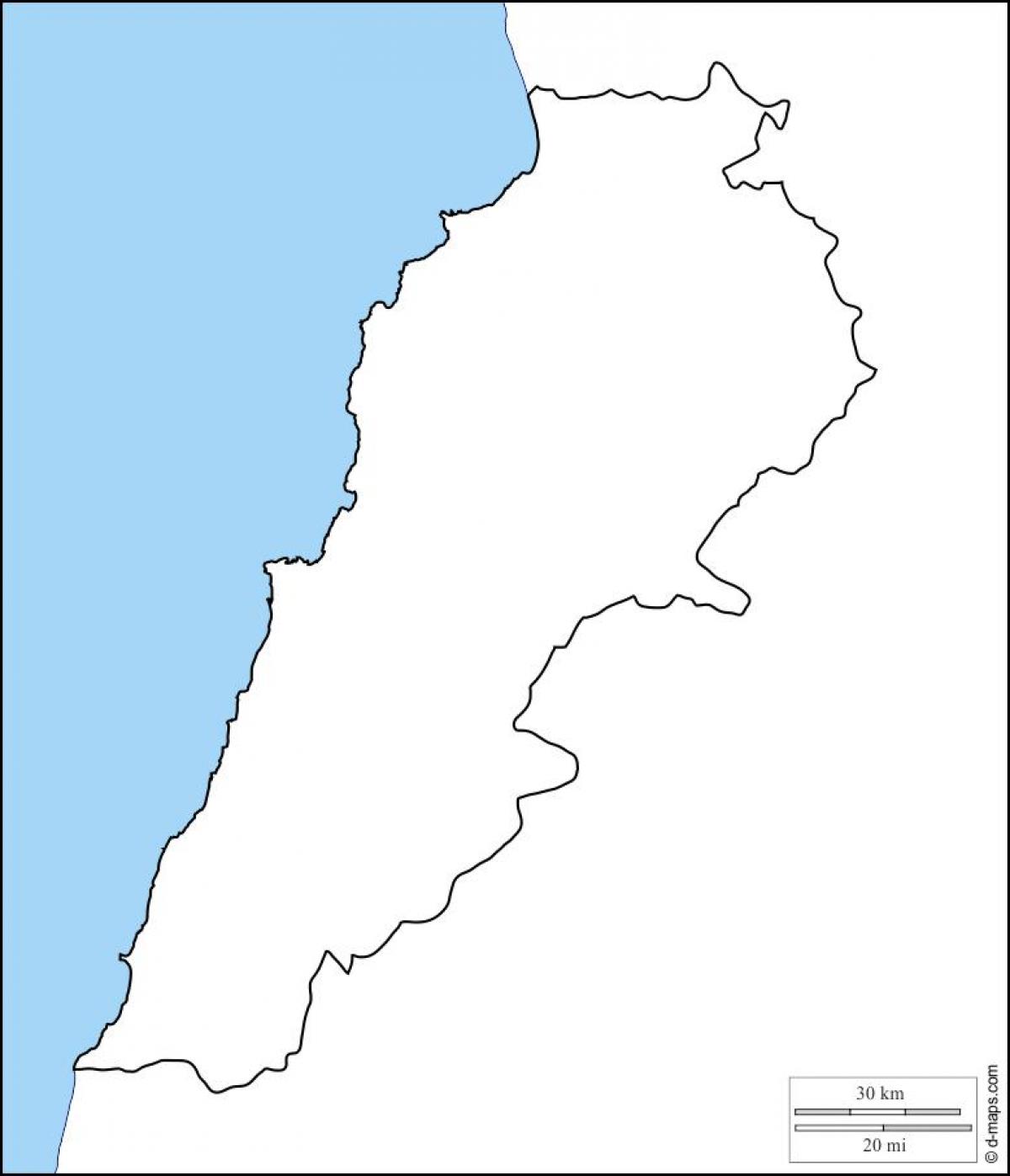 празна карта на Ливан