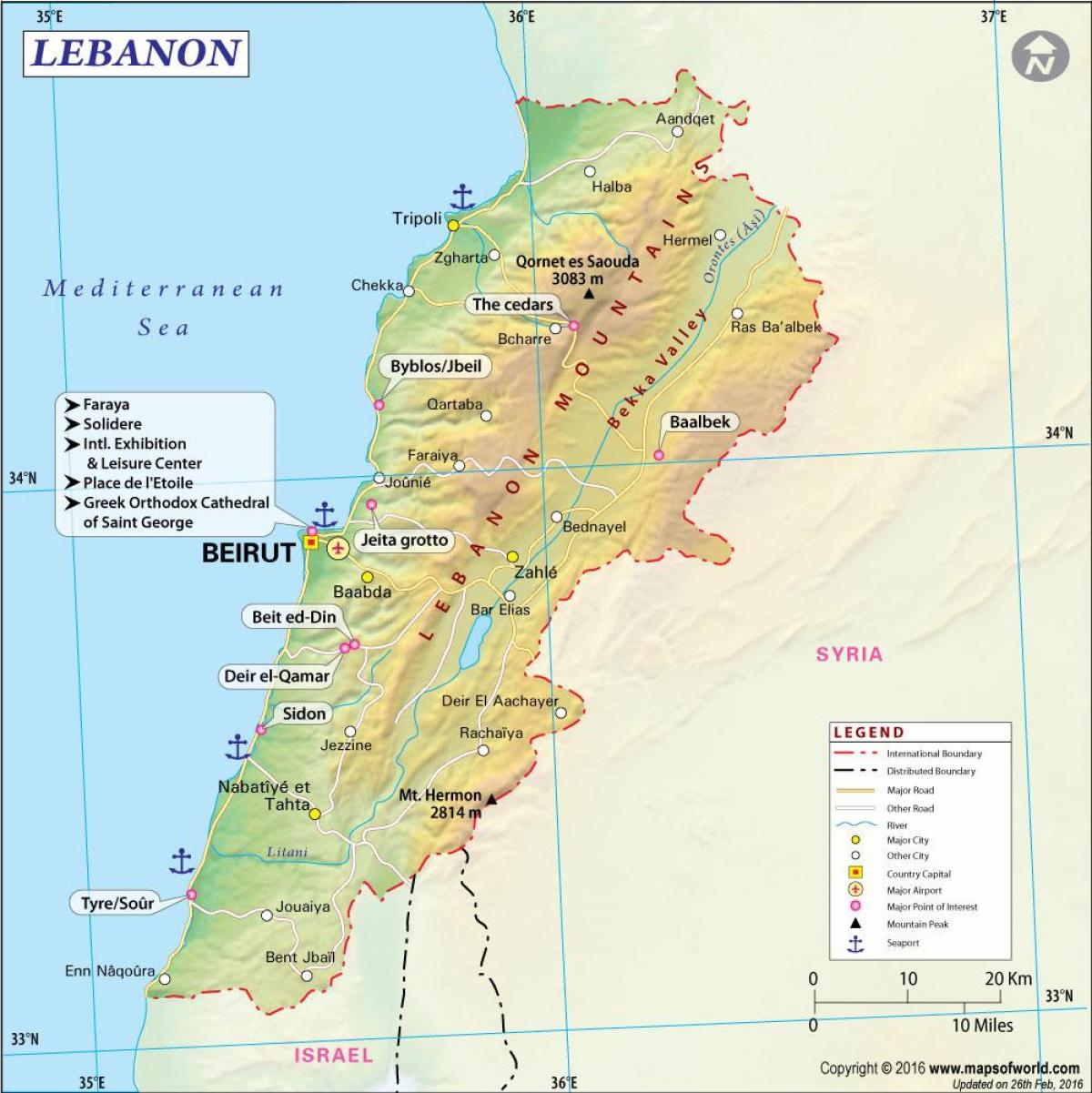 карта на древен Ливан