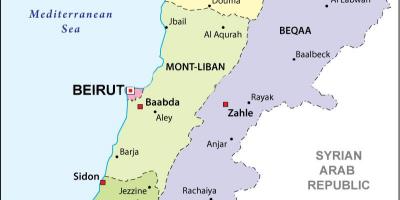 Карта на Ливан политически