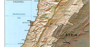 Карта на Ливан топографическая