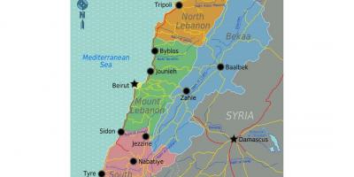 Карта на Ливан турист