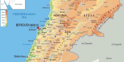 Карта на Ливан физическа