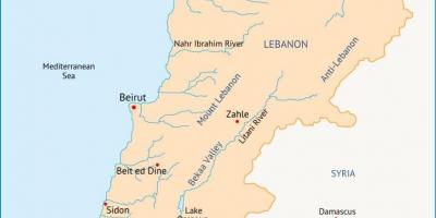 Ливан реки картата